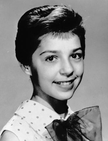 Dodie Stevens at age 13, black and white photo